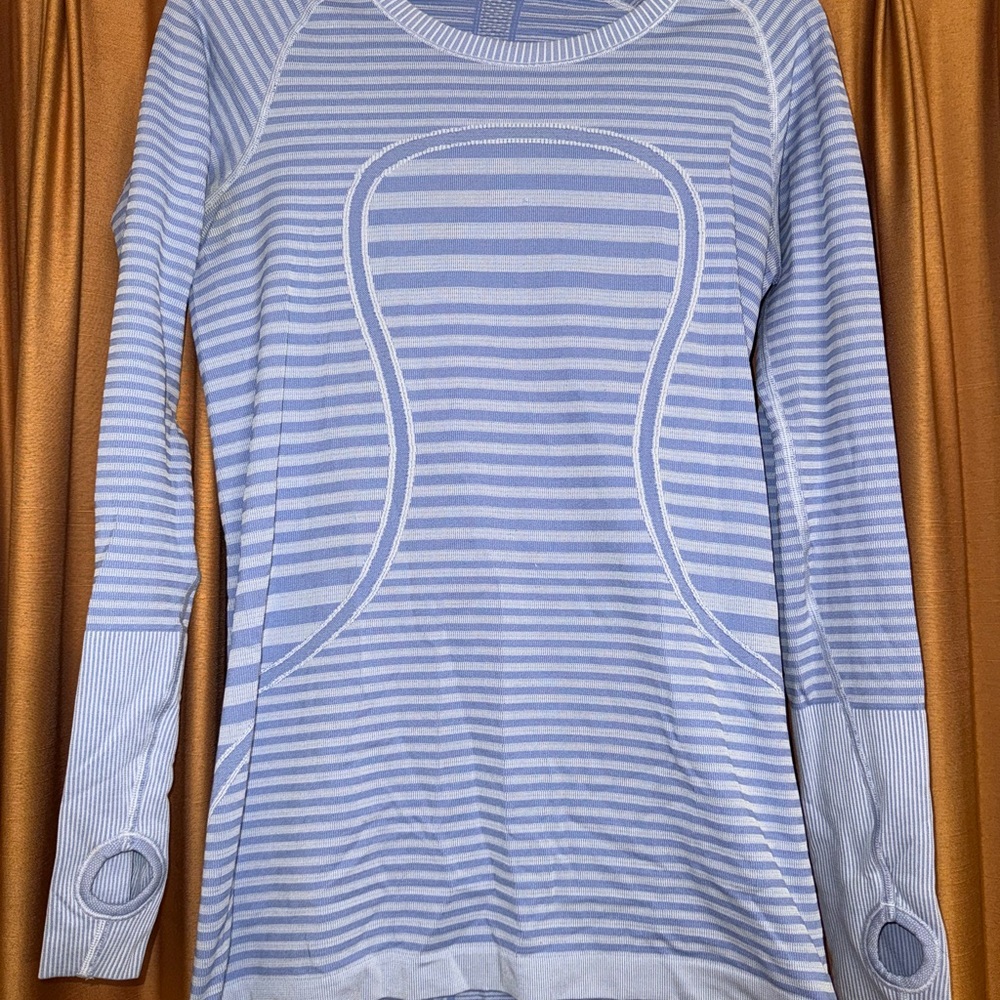 lululemon athletica Blue Fitted Hoodie with Ribbed Details
